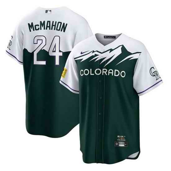 Men Colorado Rockies 24 Ryan McMahon 2022 Green City Connect Stitched Baseball Jerseys